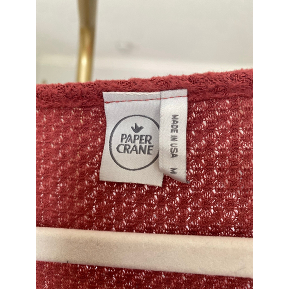 Paper Crane Keyhole Crop Top Warm Buttery Soft Cozy Waffle Knit Lounge Street M - Picture 6 of 9